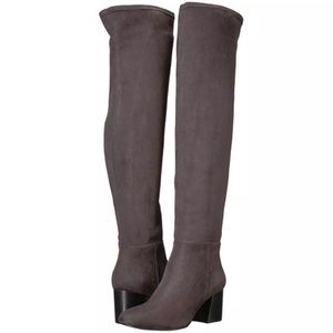 Vince Camuto Kantha Grey Microsuede Stretch Boots